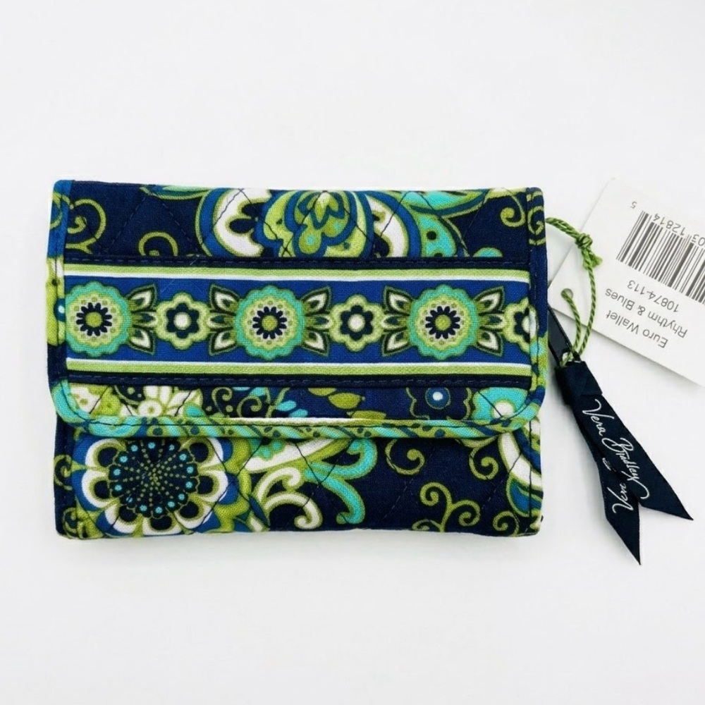 Vera Bradley Euro Wallet | Rhythm & Blues Paisley Compact ID Purse